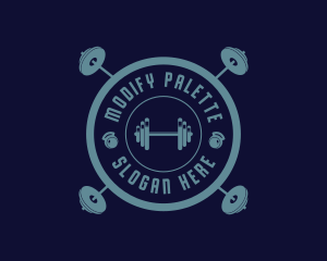 Fitness Weightlifting Badge logo design