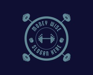 Fitness Weightlifting Badge logo design