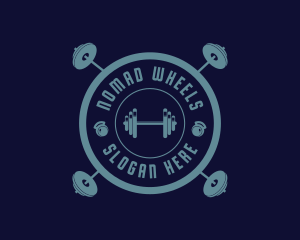 Fitness Weightlifting Badge logo design