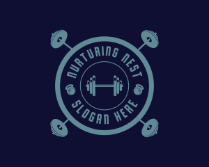 Fitness Weightlifting Badge logo design