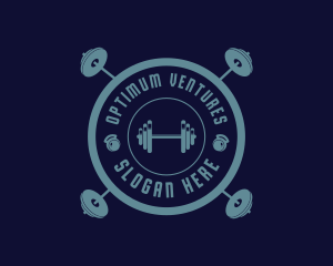 Fitness Weightlifting Badge logo design