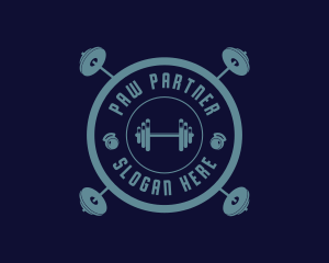 Fitness Weightlifting Badge logo design