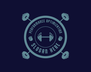 Fitness Weightlifting Badge logo design