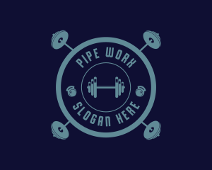 Fitness Weightlifting Badge logo design