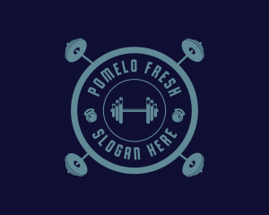 Fitness Weightlifting Badge logo design