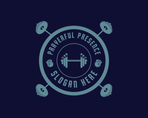 Fitness Weightlifting Badge logo design