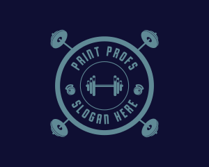 Fitness Weightlifting Badge logo design