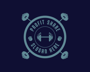 Fitness Weightlifting Badge logo design