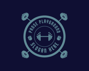 Fitness Weightlifting Badge logo design