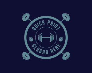 Fitness Weightlifting Badge logo design