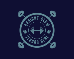 Fitness Weightlifting Badge logo design