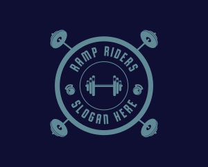 Fitness Weightlifting Badge logo design