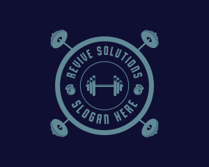 Fitness Weightlifting Badge logo design