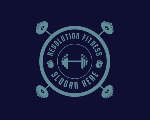 Fitness Weightlifting Badge logo design