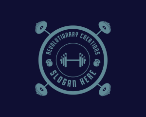 Fitness Weightlifting Badge logo design