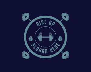 Fitness Weightlifting Badge logo design