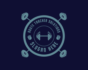 Fitness Weightlifting Badge logo design