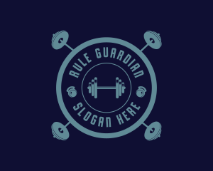 Fitness Weightlifting Badge logo design