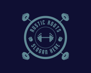 Fitness Weightlifting Badge logo design