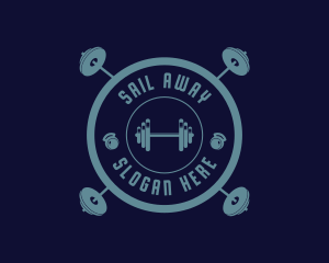 Fitness Weightlifting Badge logo design