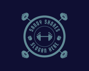 Fitness Weightlifting Badge logo design