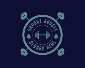 Fitness Weightlifting Badge logo design