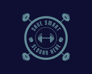 Fitness Weightlifting Badge logo design