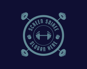 Fitness Weightlifting Badge logo design