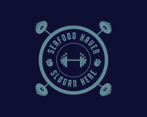 Fitness Weightlifting Badge logo design