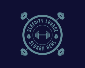 Fitness Weightlifting Badge logo design