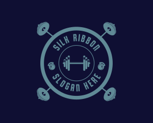 Fitness Weightlifting Badge logo design