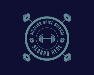 Fitness Weightlifting Badge logo design