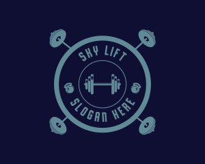 Fitness Weightlifting Badge logo design