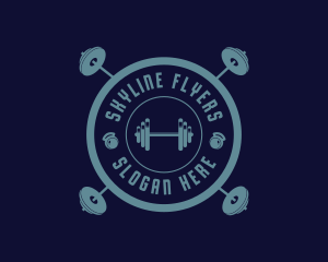 Fitness Weightlifting Badge logo design