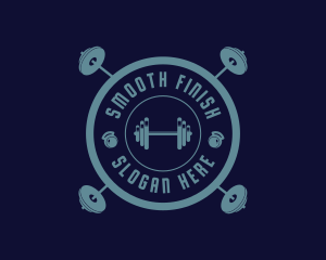 Fitness Weightlifting Badge logo design