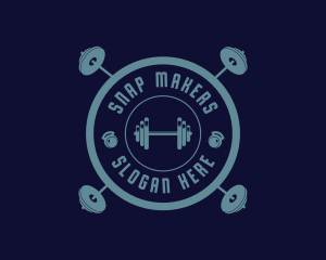 Fitness Weightlifting Badge logo design