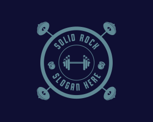 Fitness Weightlifting Badge logo design