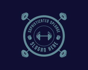 Fitness Weightlifting Badge logo design