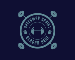 Fitness Weightlifting Badge logo design