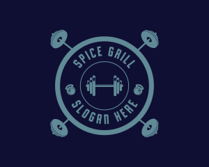 Fitness Weightlifting Badge logo design