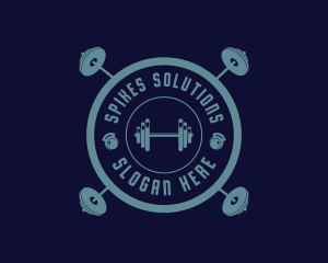 Fitness Weightlifting Badge logo design