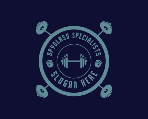 Fitness Weightlifting Badge logo design