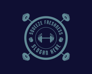 Fitness Weightlifting Badge logo design