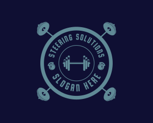 Fitness Weightlifting Badge logo design