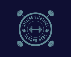 Fitness Weightlifting Badge logo design