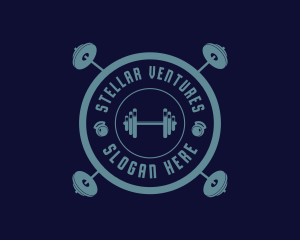 Fitness Weightlifting Badge logo design