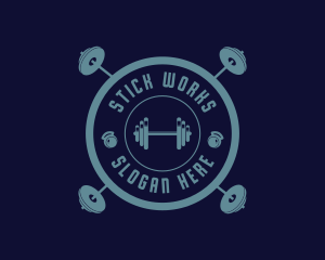 Fitness Weightlifting Badge logo design