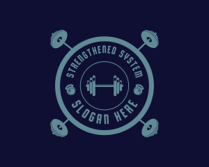 Fitness Weightlifting Badge logo design