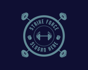 Fitness Weightlifting Badge logo design