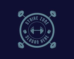 Fitness Weightlifting Badge logo design